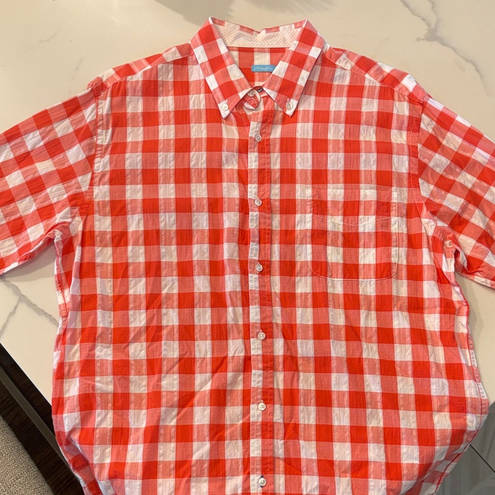 JMen's Red & White Check Button-Down Shirt